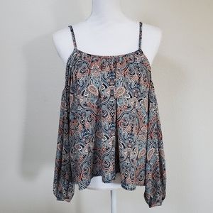 Cupcakes and Cashmere cold shoulder blouse